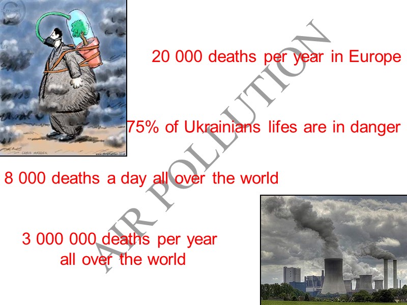 20 000 deaths per year in Europe 8 000 deaths a day all over